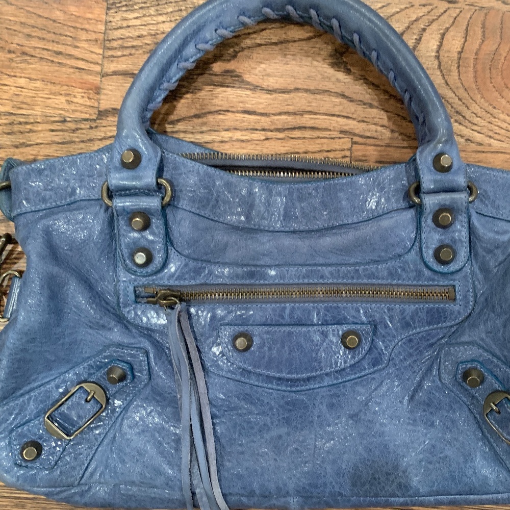 Balenciaga Classic City Shoulder Bag in Blue